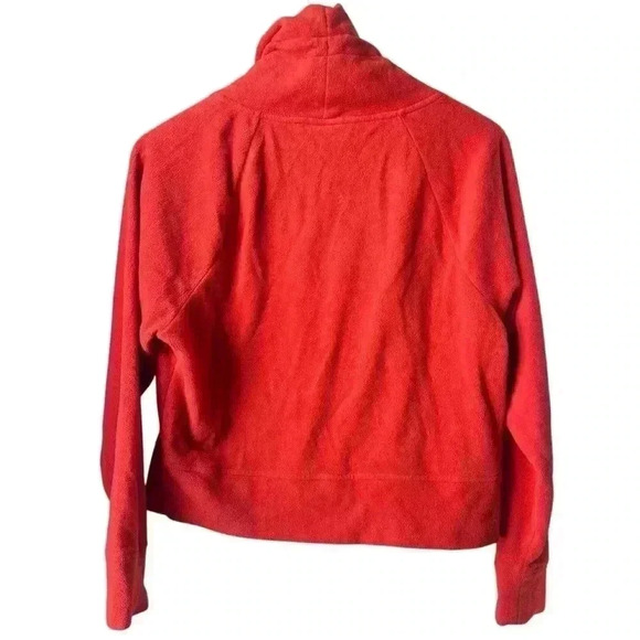 Old Navy Active Coral Cropped Microfleece Funnel-Neck Sweatshirt | Size Small - Picture 2 of 8